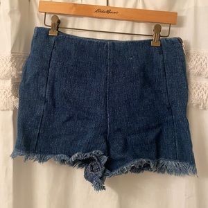 High waisted jeans shorts